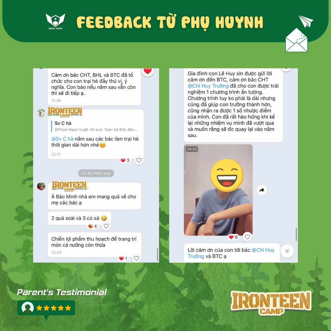 Hình ảnh feedback IRON TEEN CAMP 1