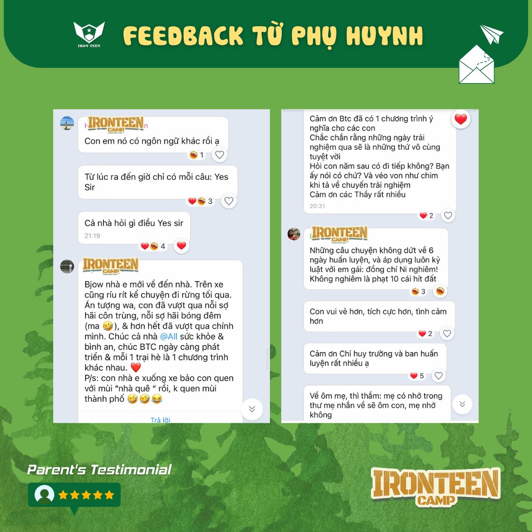 Hình ảnh feedback IRON TEEN CAMP 2