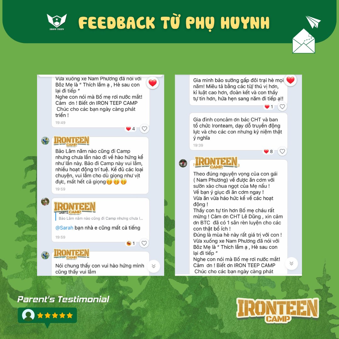 Hình ảnh feedback IRON TEEN CAMP 3